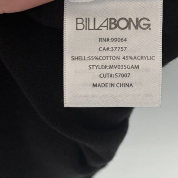 Billabong XL Crew Neck Pullover Sweater Black Blue Gray Striped Surfer Preppy - Picture 5 of 5